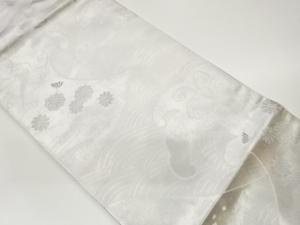 荒波に菊・唐草模様織出し名古屋帯